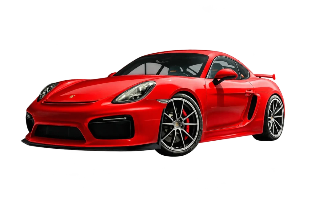 Porsche rojo deportivo aislado